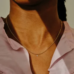 Tomfoolery Chain Link Floating Diamond Pendant Fashion