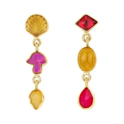 Tomfoolery Chalcedony Three Charm Moving Drop Earrings Online