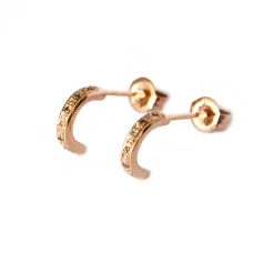 Tomfoolery Champagne Diamond & 9ct Rose Gold Roma Ear Cuffs Fashion