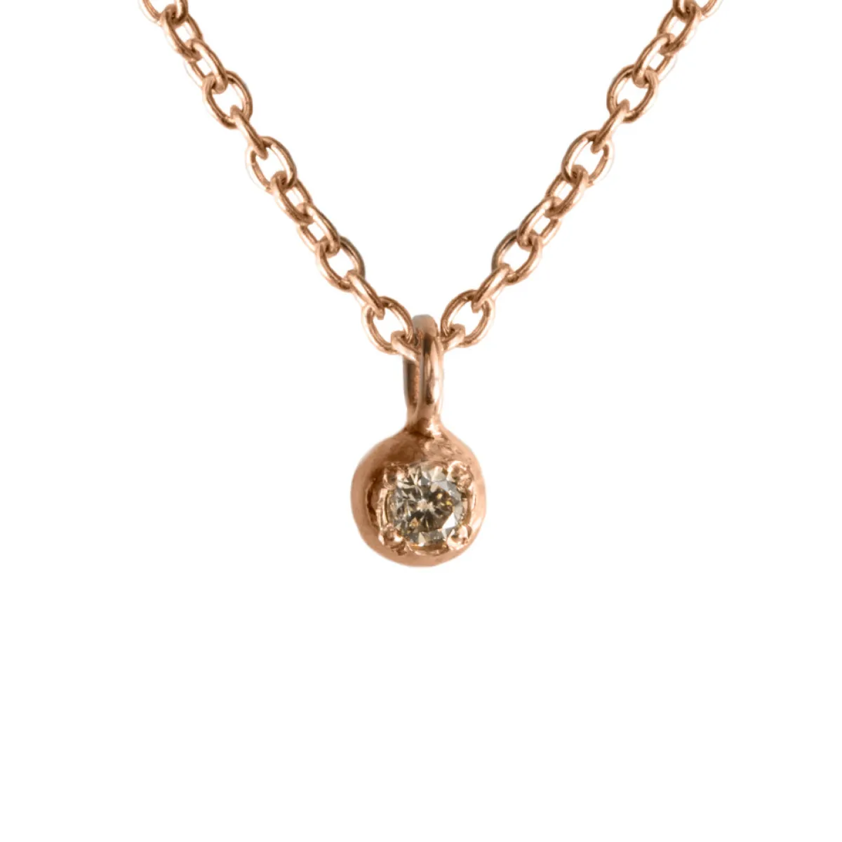 Tomfoolery Champagne Diamond & 9ct Rose Gold Pendant Necklace Best