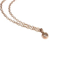 Tomfoolery Champagne Diamond & 9ct Rose Gold Pendant Necklace Best