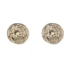 Tomfoolery Champagne Diamond & 18ct White Gold Rustic Stud Earrings Discount