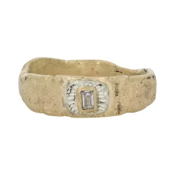 Tomfoolery Champagne Diamond Signature Band in 14ct Yellow Gold and Silver Outlet