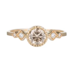 Tomfoolery Champagne Diamond Solitaire Echo Ring Online
