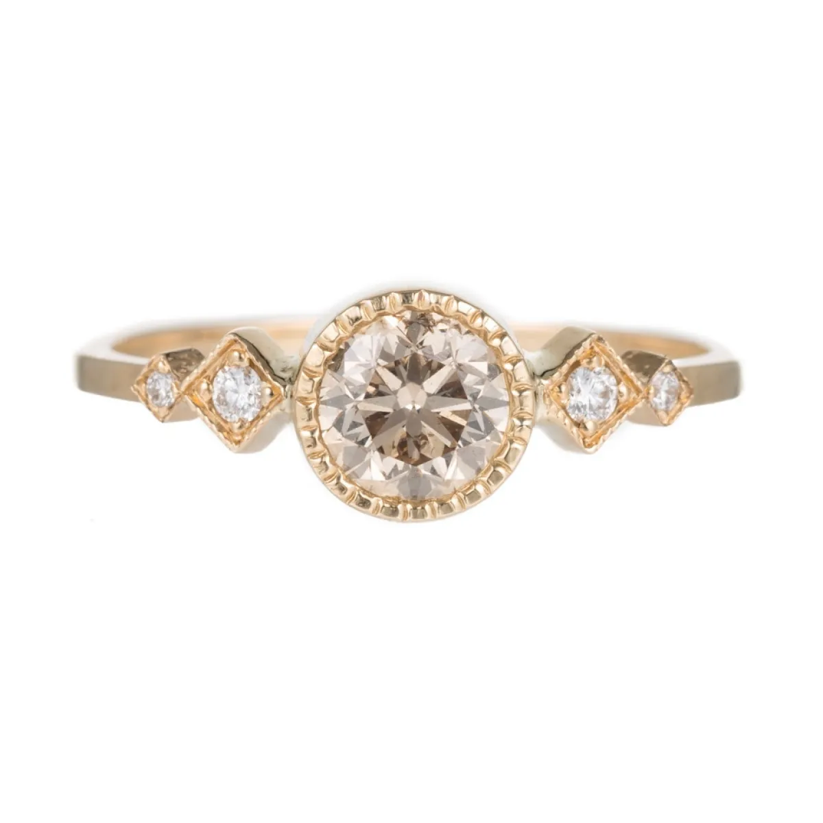 Tomfoolery Champagne Diamond Solitaire Echo Ring Online