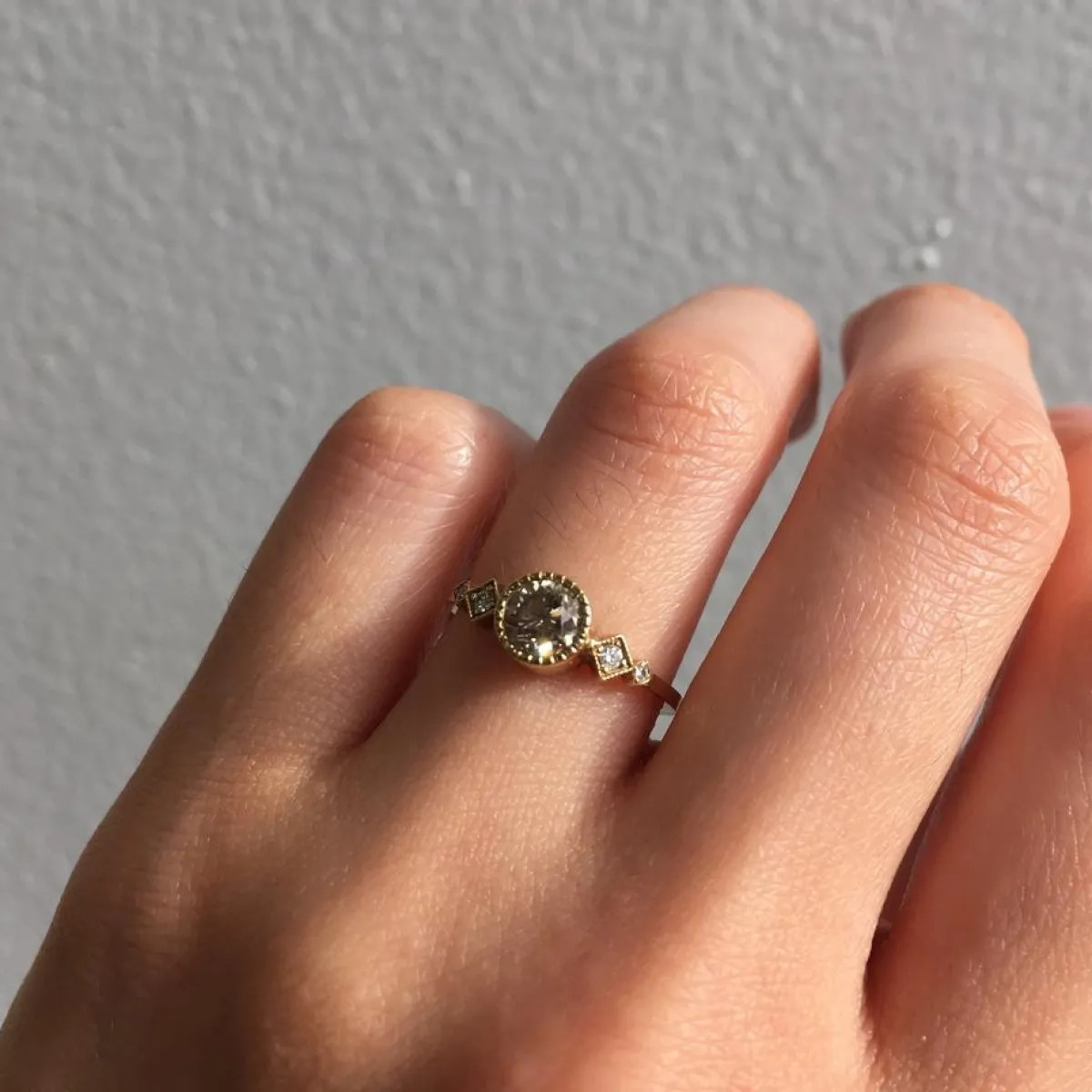 Tomfoolery Champagne Diamond Solitaire Echo Ring Online