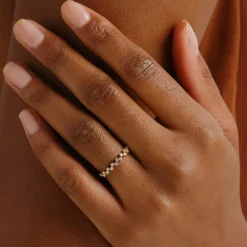 Tomfoolery Checkered Diamond Half Eternity Ring Fashion