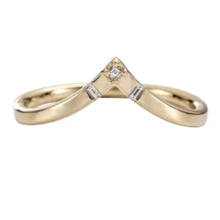 Tomfoolery Chevron Wedding Ring with Baguette and Carre Diamonds Fashion