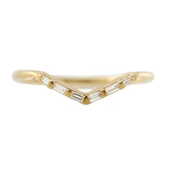 Tomfoolery Chevron Wedding Ring with Baguette Diamonds Outlet
