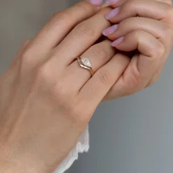 Tomfoolery Chevron Wedding Ring with Baguette Diamonds Outlet