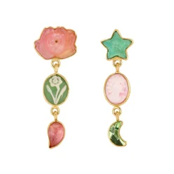 Tomfoolery Chrysoprase Three Charm Moving Drop Earrings Best