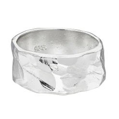Tomfoolery Chunky Etched Silver Band Hot
