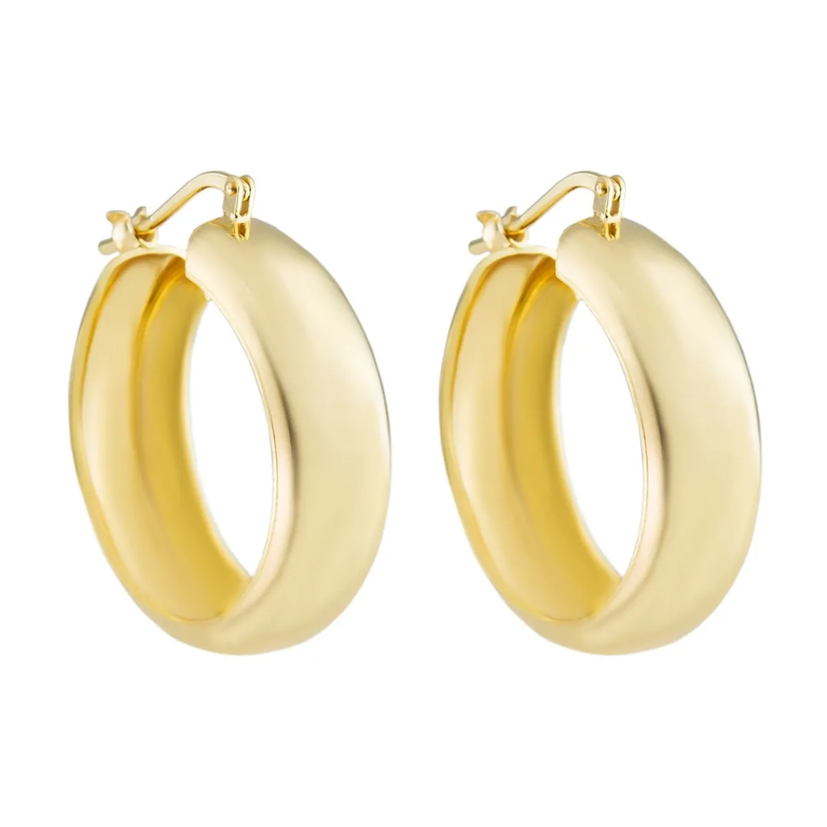 Tomfoolery Chunky large Gold Plated Silver Hoop Outlet