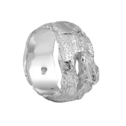 Tomfoolery Chunky Oak Ring in Silver Online
