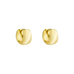 Tomfoolery Chunky Petite Gold Plated Silver Fold Hoop 13mm Hot