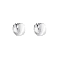 Tomfoolery Chunky Petite Silver Fold Hoop 13mm New