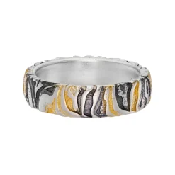 Tomfoolery Chunky Silver & Gold Wave Ring New