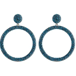 Tomfoolery Circular Drop Crystal Earrings Hot