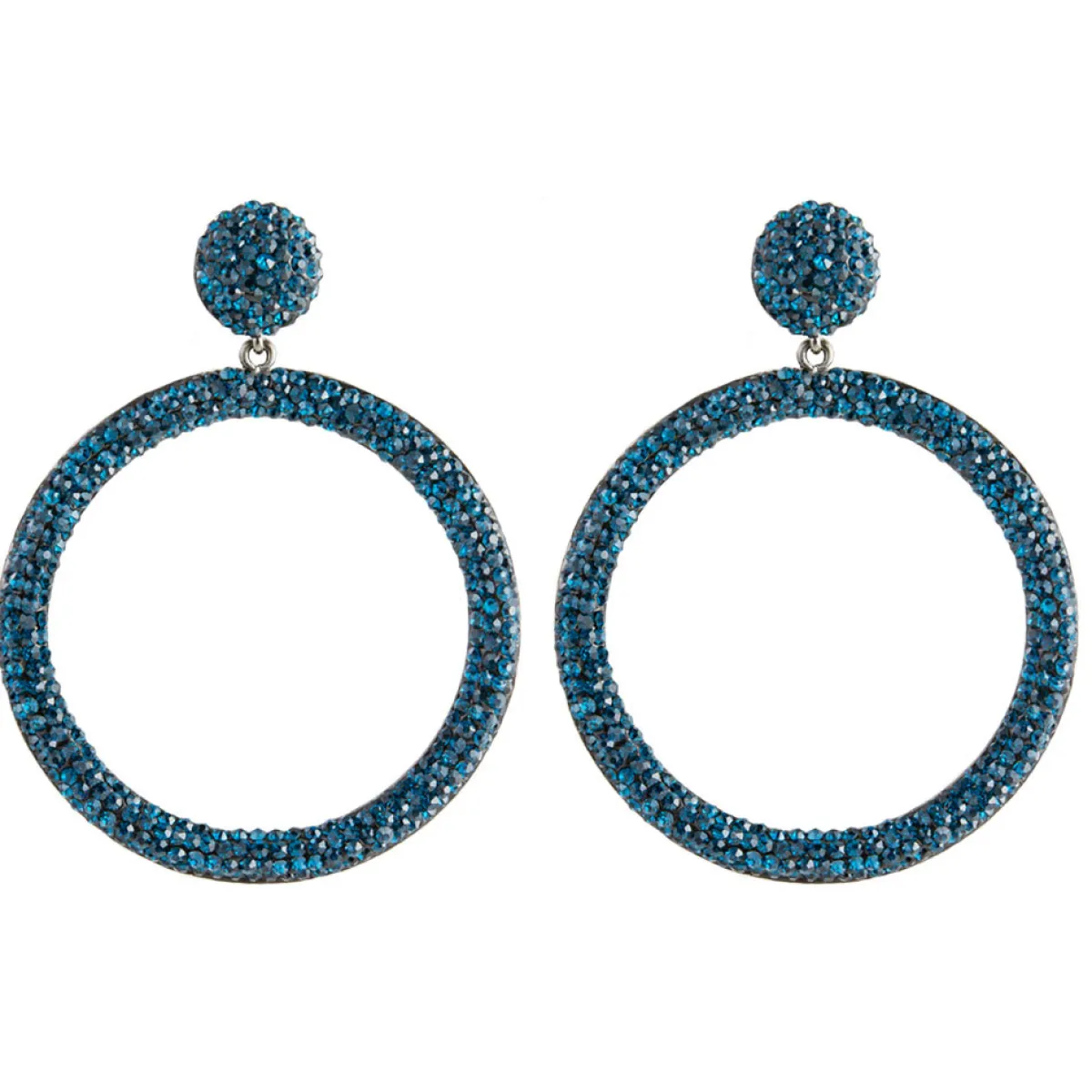 Tomfoolery Circular Drop Crystal Earrings Hot