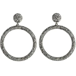 Tomfoolery Circular Drop Crystal Earrings Hot
