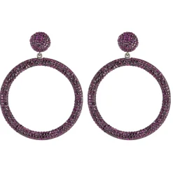 Tomfoolery Circular Drop Crystal Earrings Hot