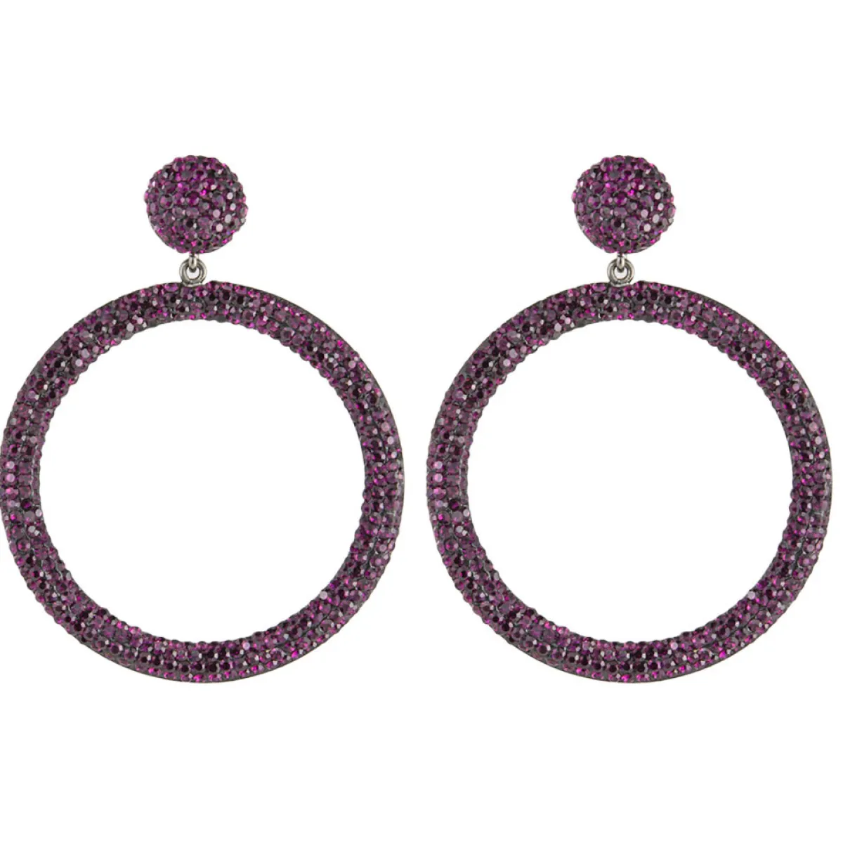 Tomfoolery Circular Drop Crystal Earrings Hot