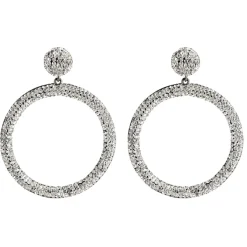 Tomfoolery Circular Drop Crystal Earrings Hot