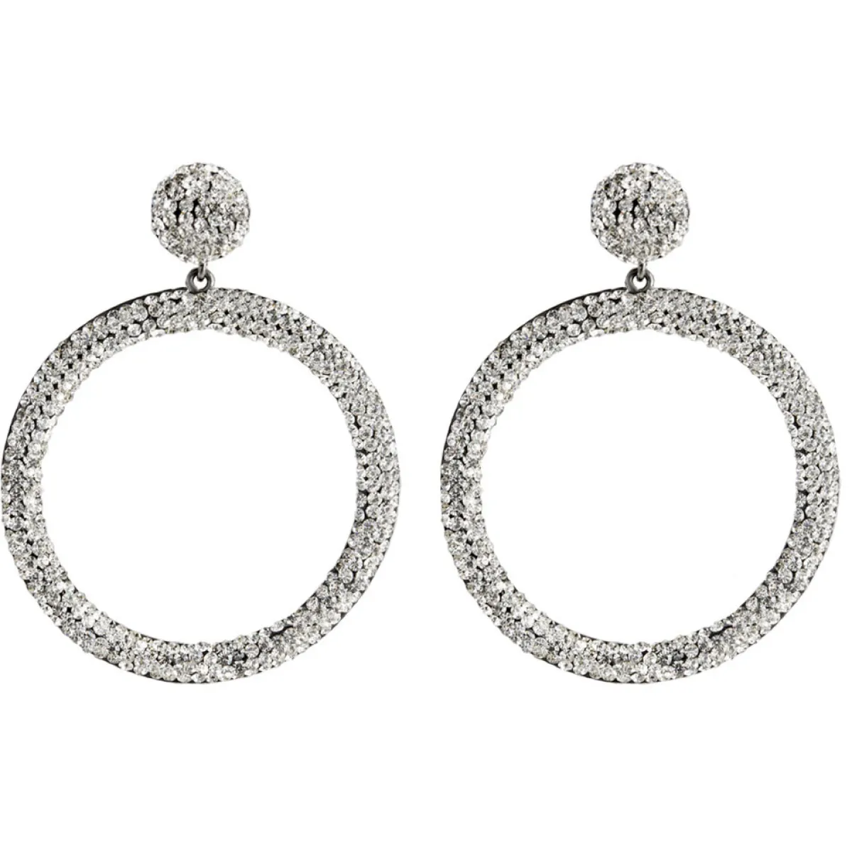 Tomfoolery Circular Drop Crystal Earrings Hot