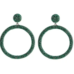 Tomfoolery Circular Drop Crystal Earrings Hot