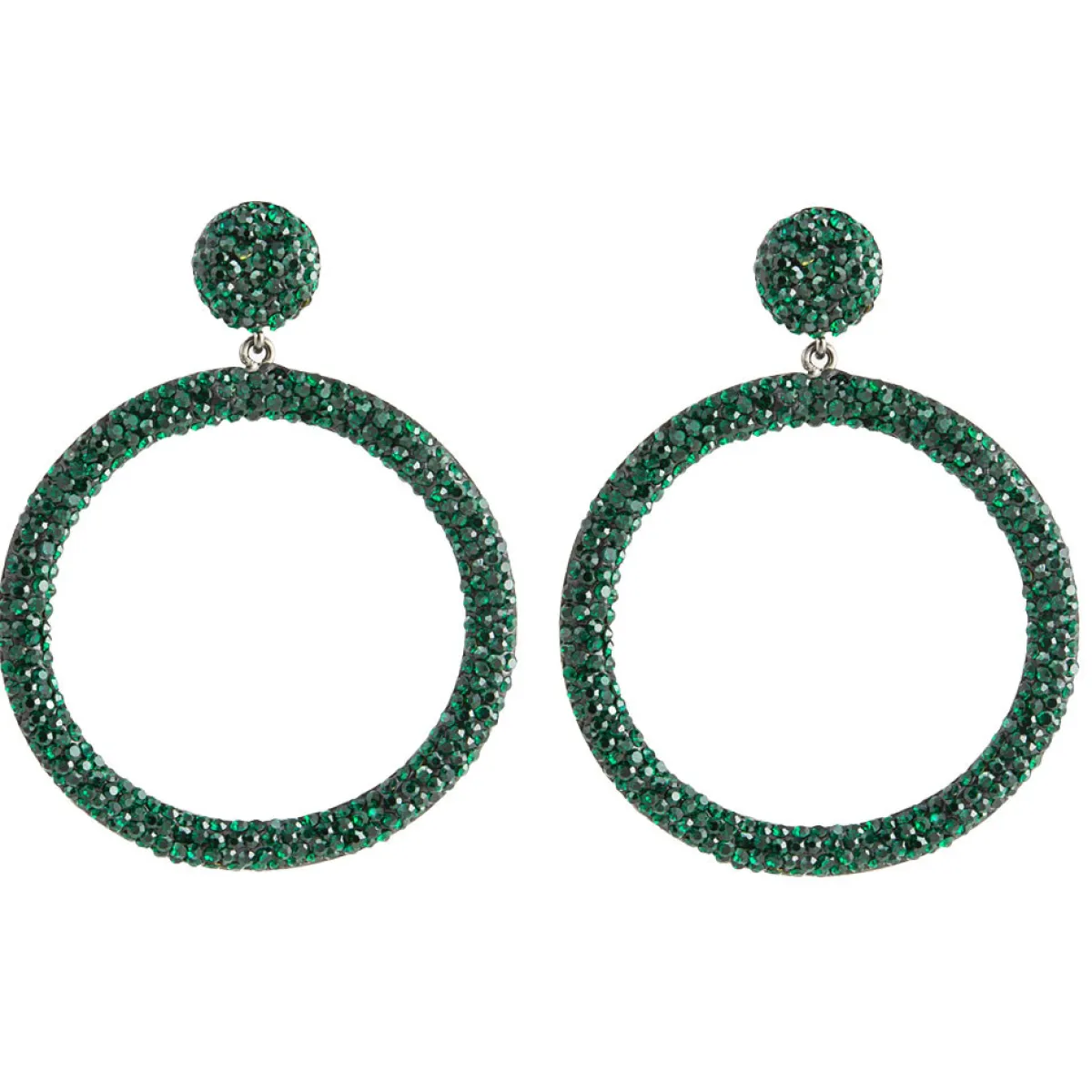 Tomfoolery Circular Drop Crystal Earrings Hot