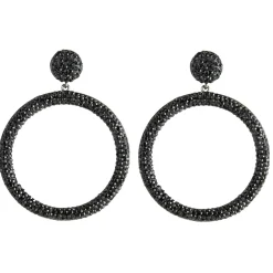 Tomfoolery Circular Drop Crystal Earrings Hot