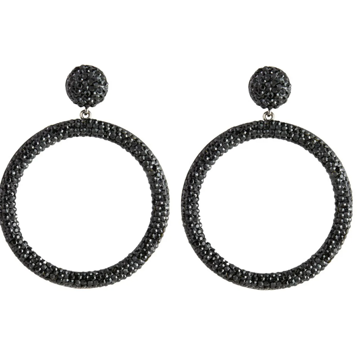 Tomfoolery Circular Drop Crystal Earrings Hot