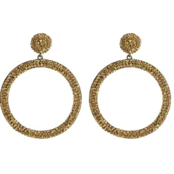Tomfoolery Circular Drop Crystal Earrings Hot