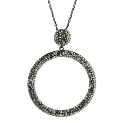 Tomfoolery Circular Drop Crystal Pendant Fashion