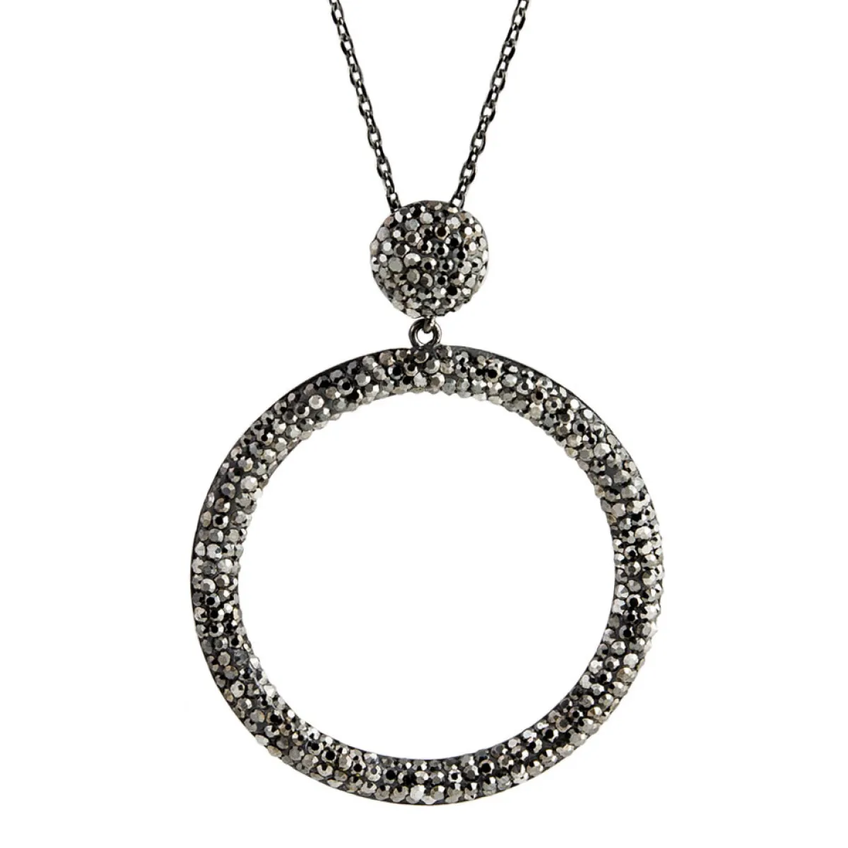 Tomfoolery Circular Drop Crystal Pendant Fashion