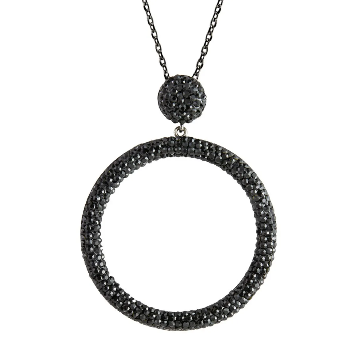 Tomfoolery Circular Drop Crystal Pendant Fashion