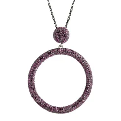 Tomfoolery Circular Drop Crystal Pendant Fashion