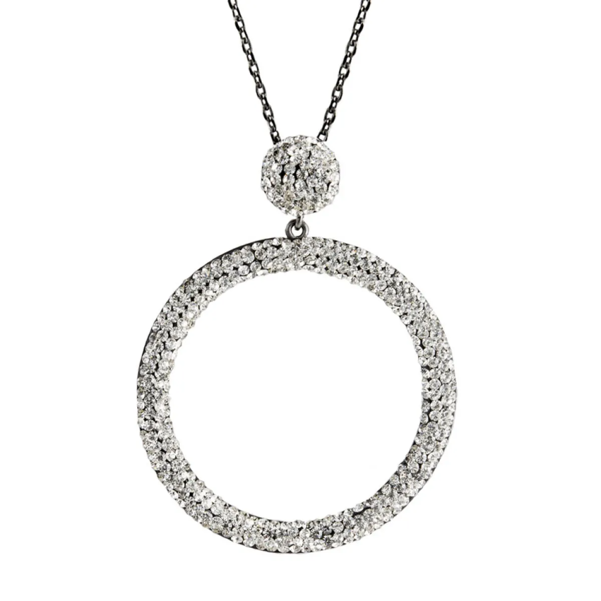 Tomfoolery Circular Drop Crystal Pendant Fashion