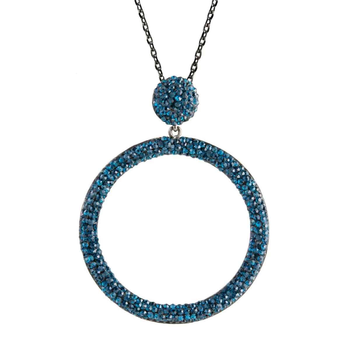 Tomfoolery Circular Drop Crystal Pendant Fashion