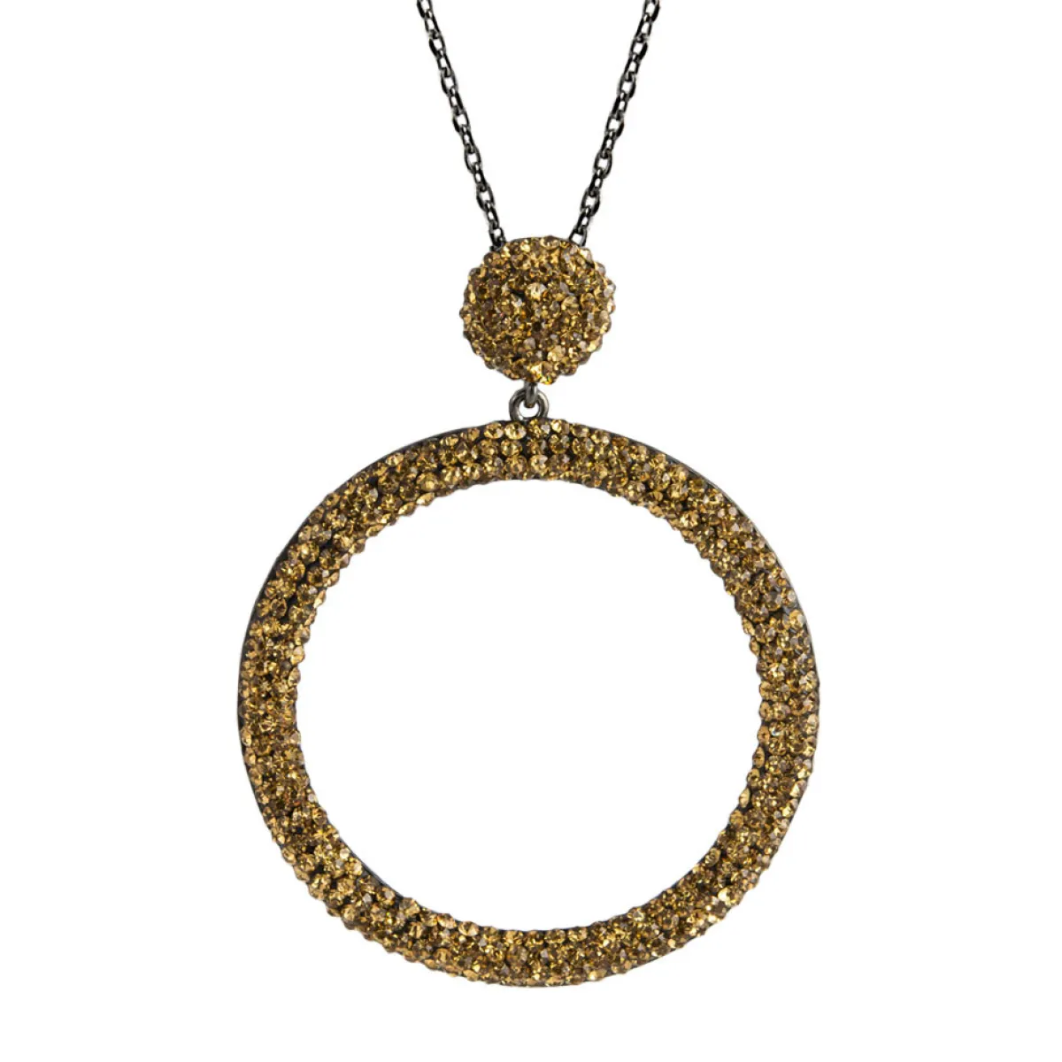 Tomfoolery Circular Drop Crystal Pendant Fashion