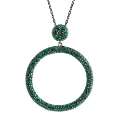 Tomfoolery Circular Drop Crystal Pendant Fashion