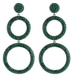 Tomfoolery Circular Triple Drop Crystal Earrings Sale