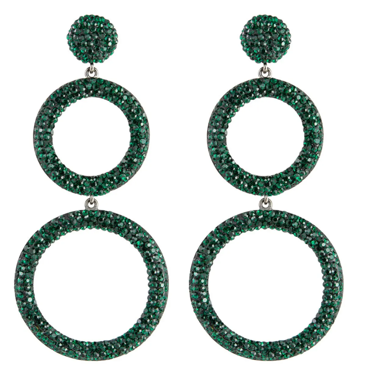 Tomfoolery Circular Triple Drop Crystal Earrings Sale