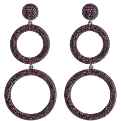 Tomfoolery Circular Triple Drop Crystal Earrings Sale