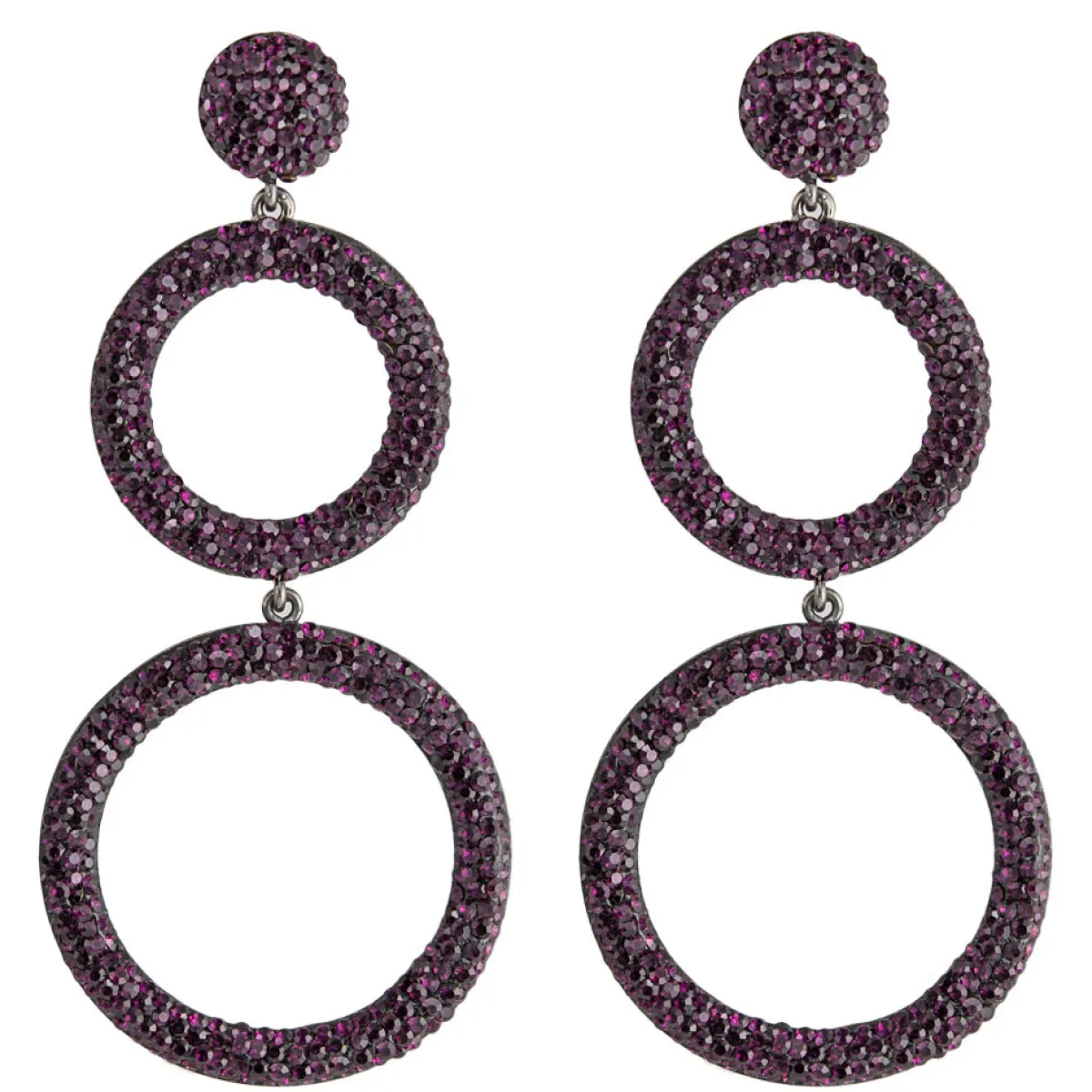 Tomfoolery Circular Triple Drop Crystal Earrings Sale