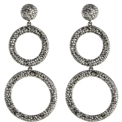 Tomfoolery Circular Triple Drop Crystal Earrings Sale