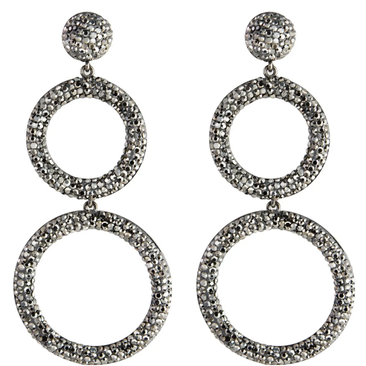 Tomfoolery Circular Triple Drop Crystal Earrings Sale