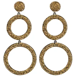 Tomfoolery Circular Triple Drop Crystal Earrings Sale
