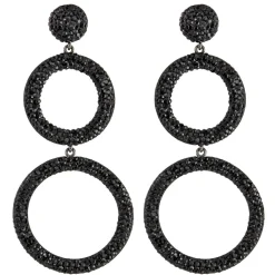 Tomfoolery Circular Triple Drop Crystal Earrings Sale