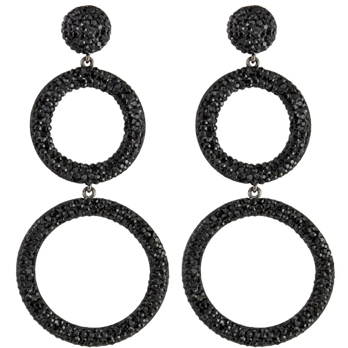 Tomfoolery Circular Triple Drop Crystal Earrings Sale
